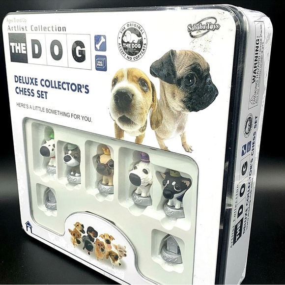 Artlist Collection THE DOG Deluxe Collector's CHESS SET Original Tin Box SEALED - Picture 4 of 12